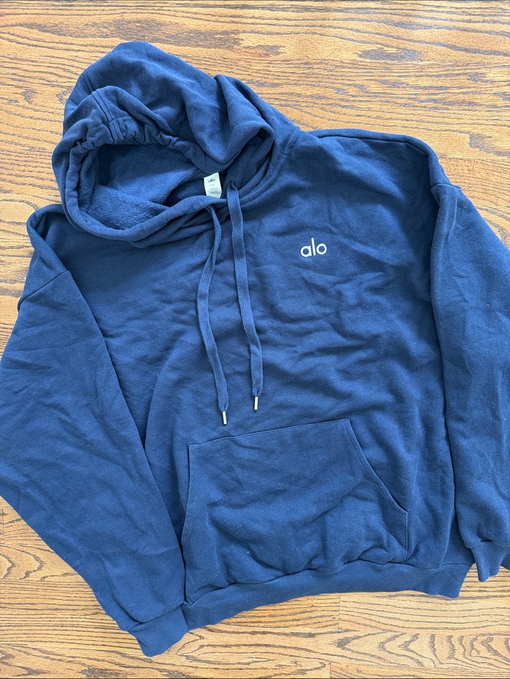 Women’s ALO Navy Blue Hoodie Sweatshirt Size Large